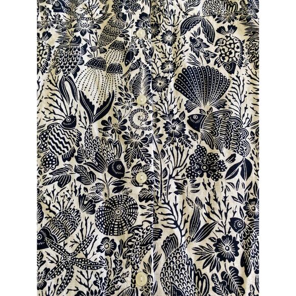 NWT Linen Charter Club Luxury Seaside Solace Blue White Button Up Sz M - Picture 5 of 9